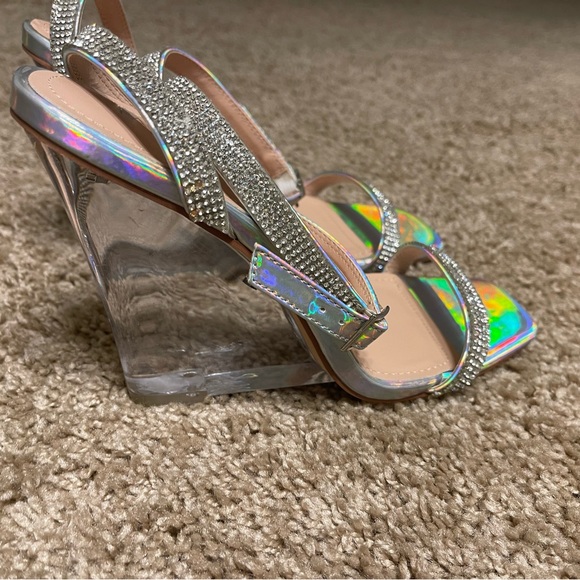 Fashion Nova Silver Color Wedge Heels - Picture 5 of 11